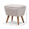 Baxton Studio Petronelle Beige Upholstered Walnut Brown Finished Wood Ottoman 148-8228 - alternate 6